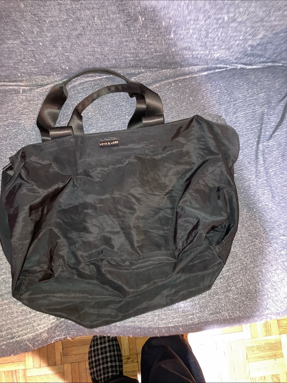Love & Lore Black Nylon- womens Everyday Travel Bag